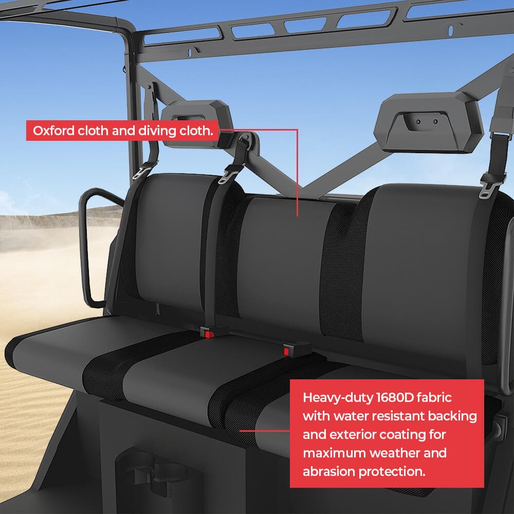 Polaris Ranger 1000 Adjustable Break Away Side Mirrors & UTV Waterproof Seat Cover - KEMIMOTO