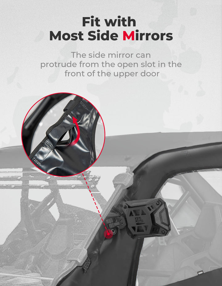 Soft Upper Door Cab Enclosure Set for Polaris RZR PRO XP 4/Turbo R 4
