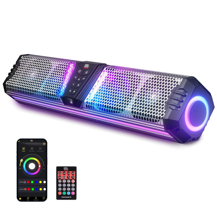 KEMIMOTO Midnight S60 26" Aluminum 4-Speaker RGB Soundbar Silver