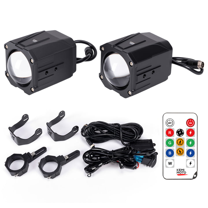 Whipless LED Chase Lights – 9 Flash Modes, Fits 1.5''–2'' Roll Cages – Compatible with RZR, Maverick X3, Defender, CFMoto