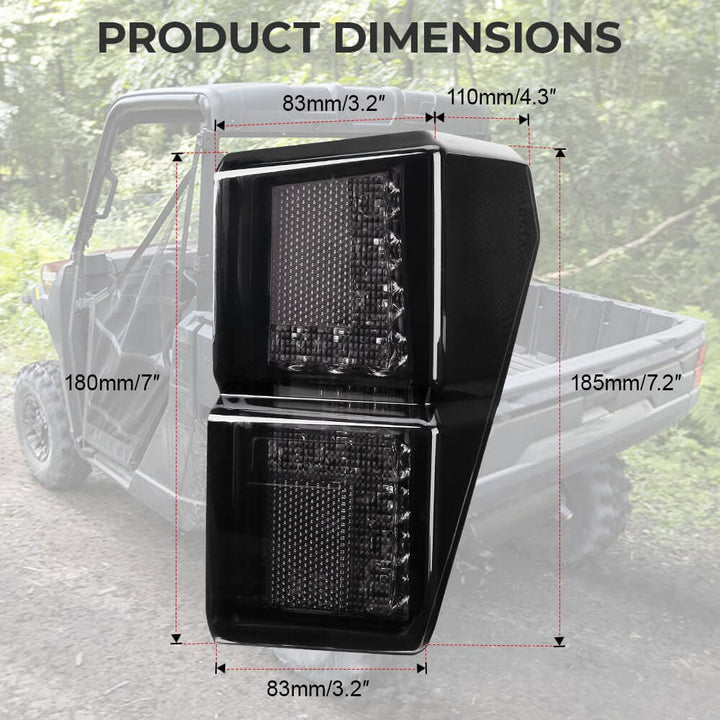 Polaris Ranger 1000 XP/Crew Adjustable Break Away Side Mirrors & Tail Light - KEMIMOTO