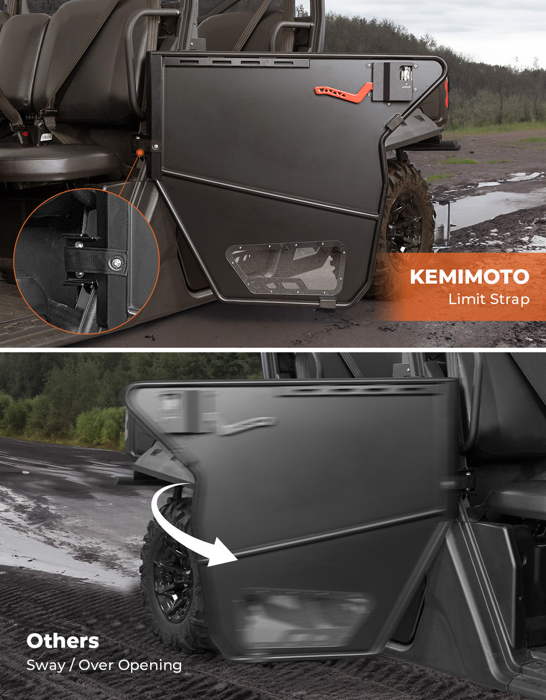 UTV Aluminum Half Doors for Can-Am Defender MAX