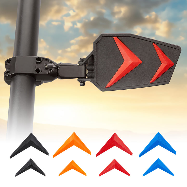 Universal Color Side Rear View Mirrors and Rear View Mirror For 1.75"-2'' UTV Roll Bar