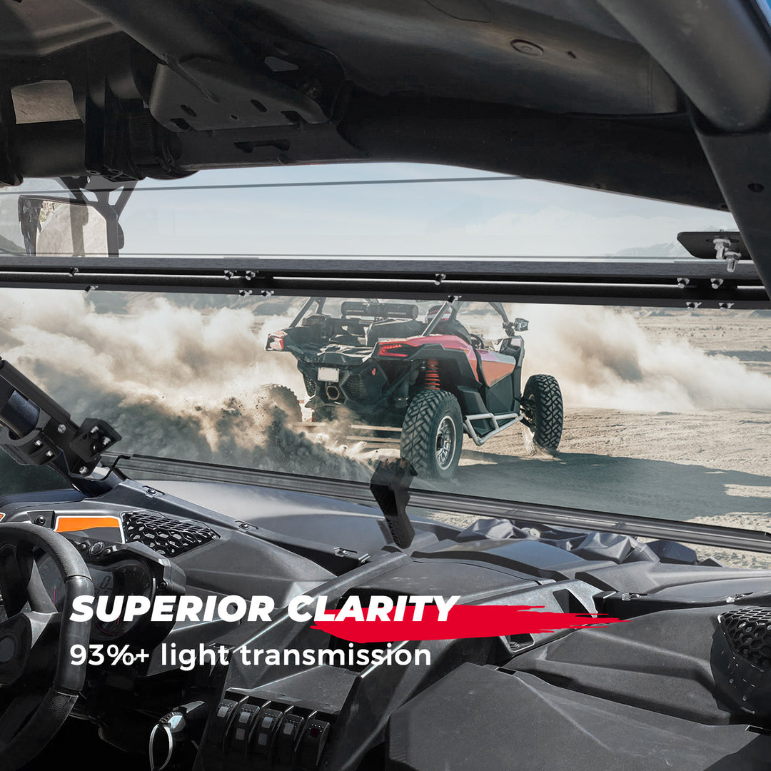 Scratch Resistant PC Flip Windshield for Can Am Maverick X3