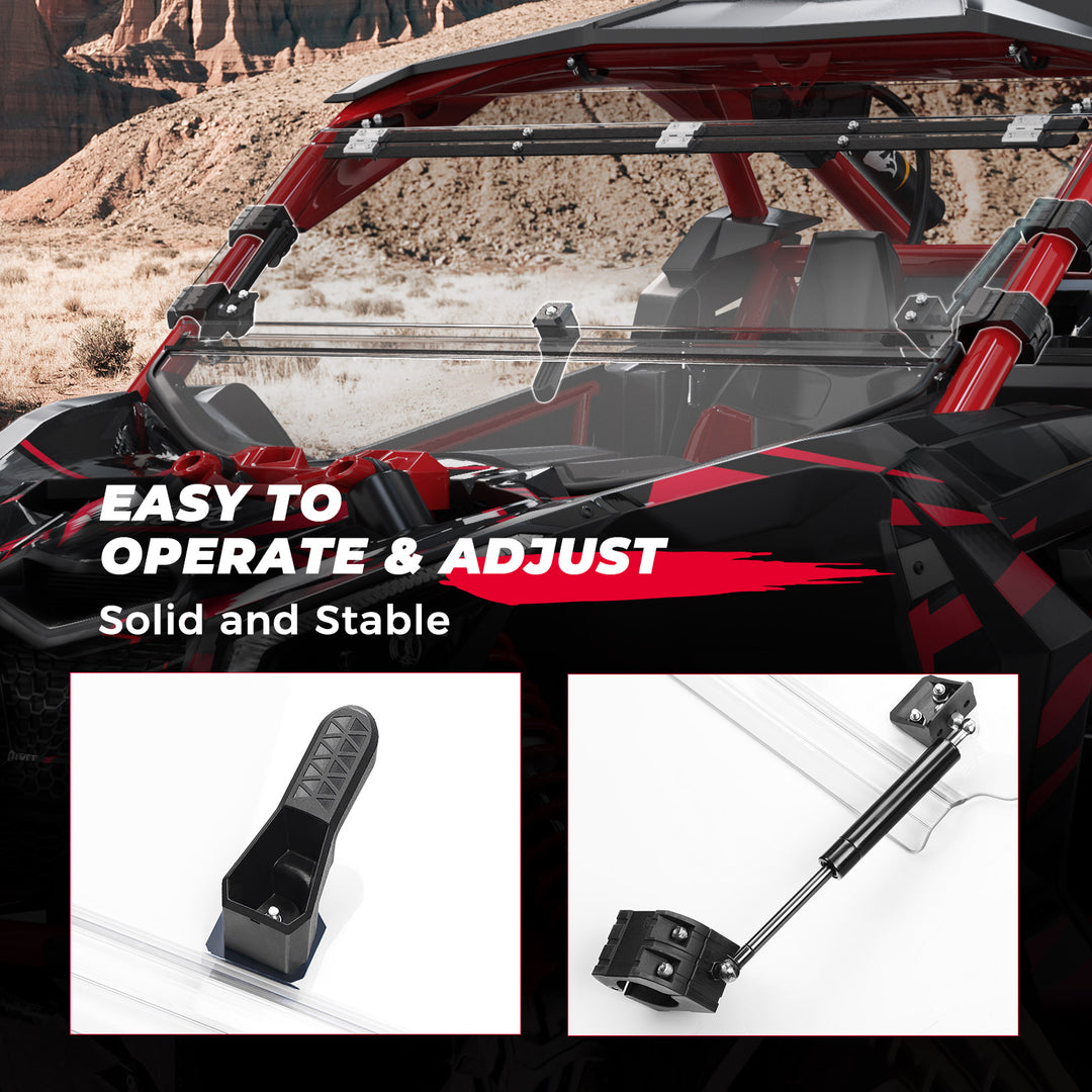 Scratch Resistant PC Flip Windshield for Can Am Maverick X3