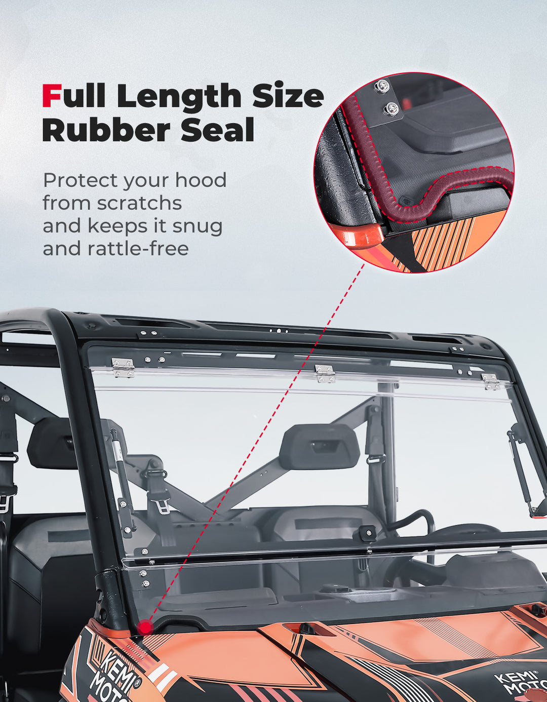 2-IN-1 Flip Windshield for Polaris Ranger XP 900/1000/ Crew 2014-2025