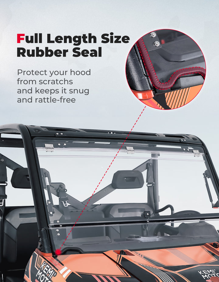 2-IN-1 Flip Windshield for Polaris Ranger XP 900/1000/ Crew 2014-2025