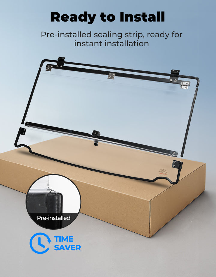 2-IN-1 Flip Windshield & Rear View Mirror for Polaris Ranger XP