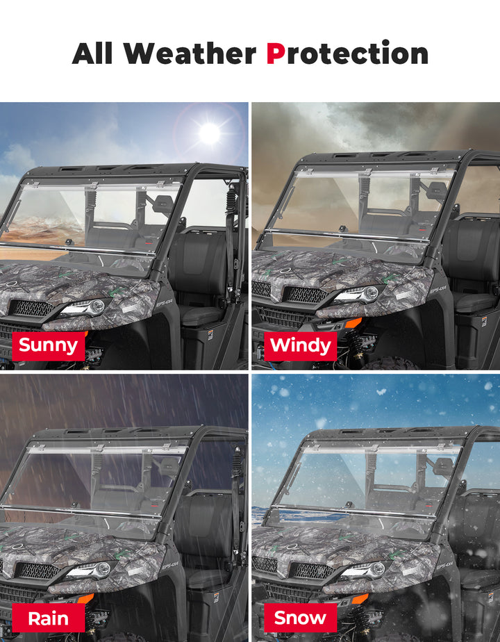 2-IN-1 Flip Windshield for CFMOTO UForce 1000 / 1000XL