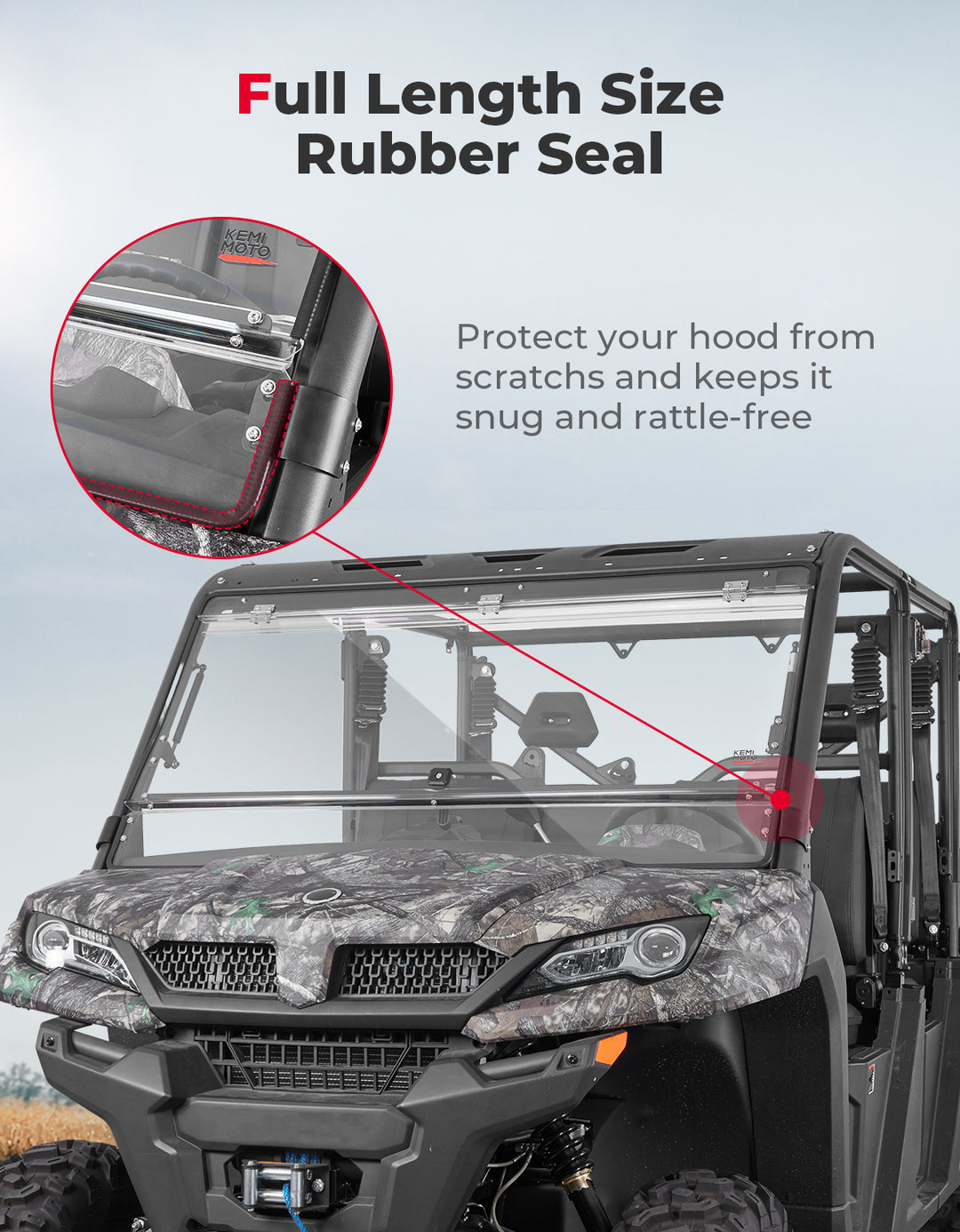 2-IN-1 Flip Windshield for CFMOTO UForce 1000 / 1000XL