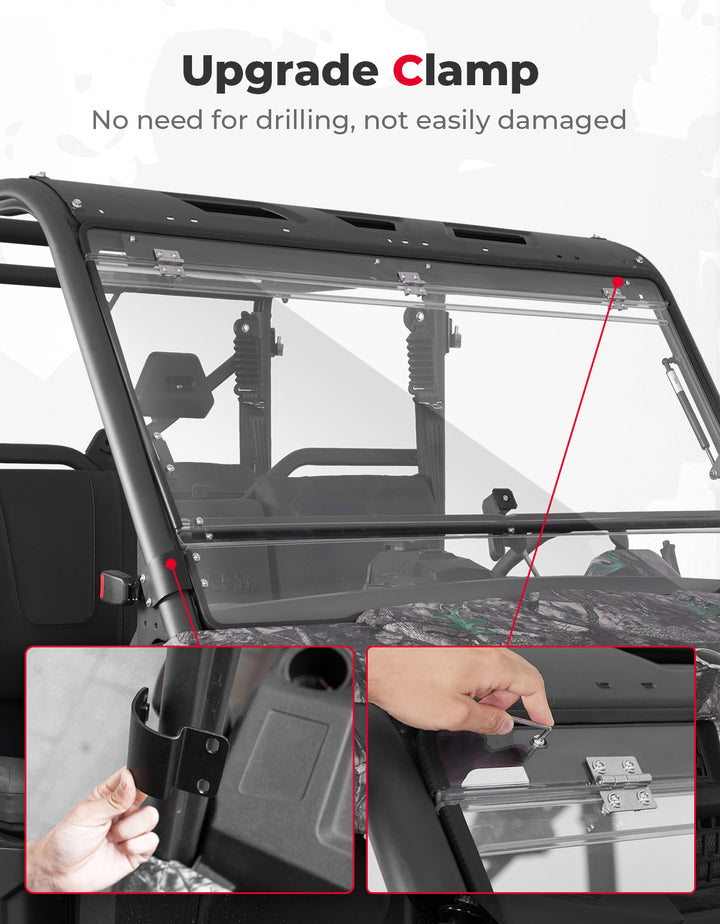 2-IN-1 Flip Windshield for CFMOTO UForce 1000 / 1000XL