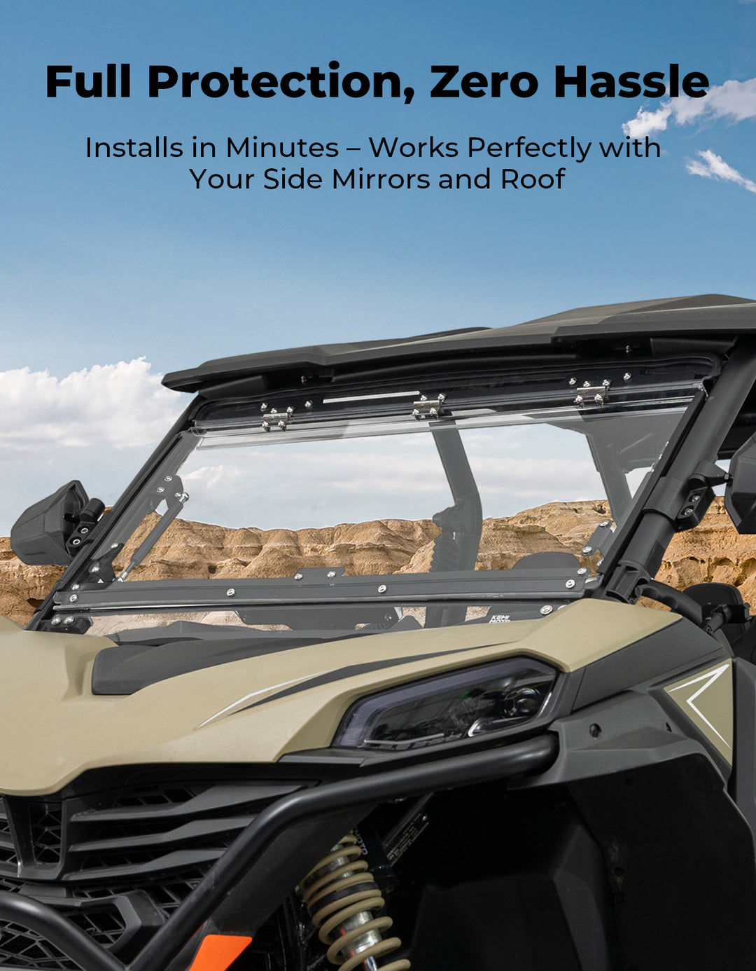 3-in-1 Flip Windshield for 2023+ CFMOTO ZForce 950 Sport | 800 Trail