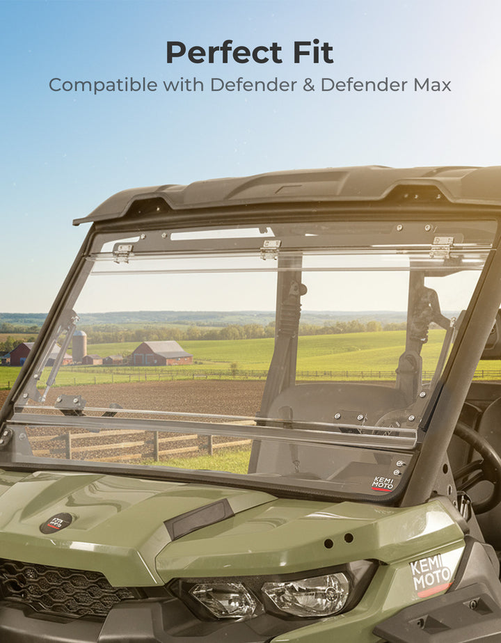 3-in-1 Flip Scratch-Resistant Windshield for Can-Am Defender & Defender Max HD5/HD8/HD10