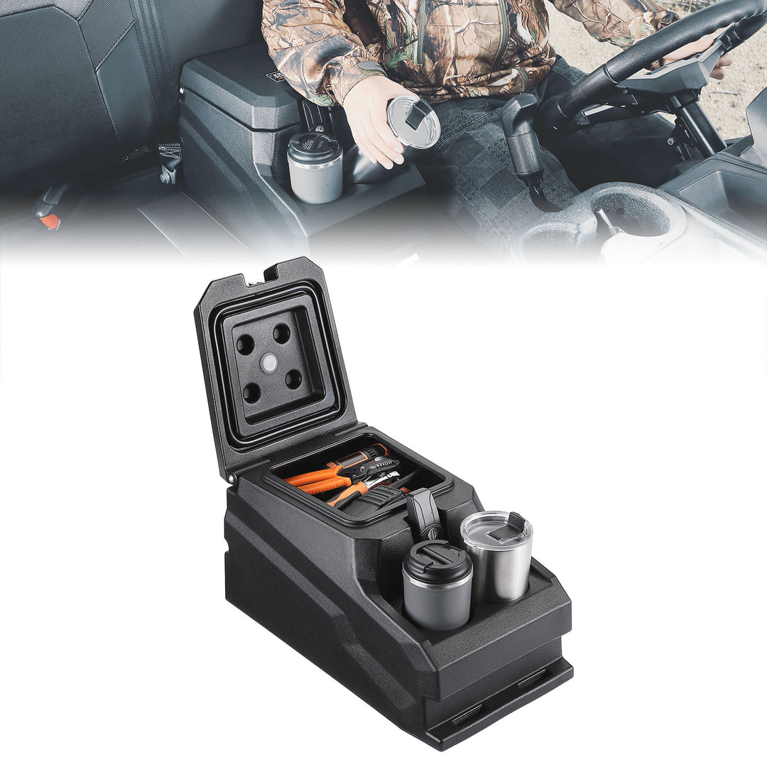 UTV Bench Seat Center Console Box for Polaris Ranger XP 1000/Crew 2017-2024