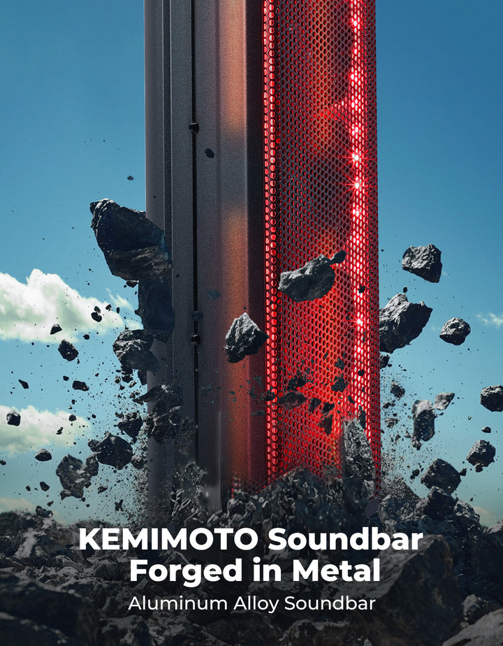 10 Speaker Aluminum RGB Sound Bar for UTV Golf Cart Marine with 1.25 in-2 in Roll Bar