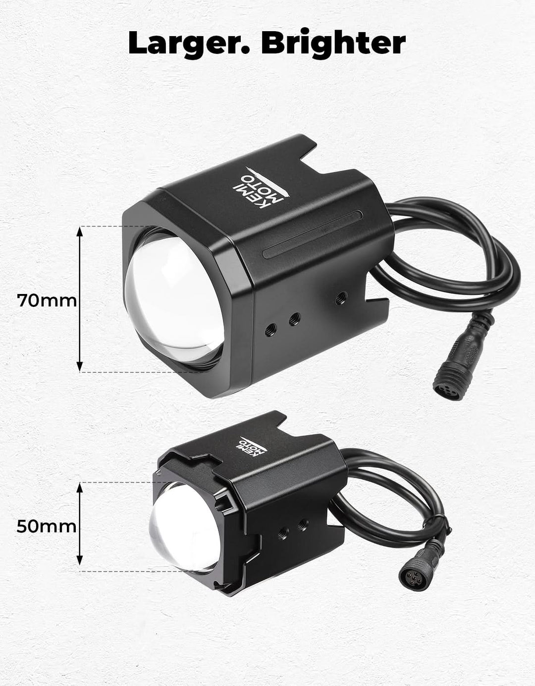 70mm Whipless LED Whip Lights w/ 1.5''-2'' Roll Bar Mounts for Can-Am Polaris CFMOTO