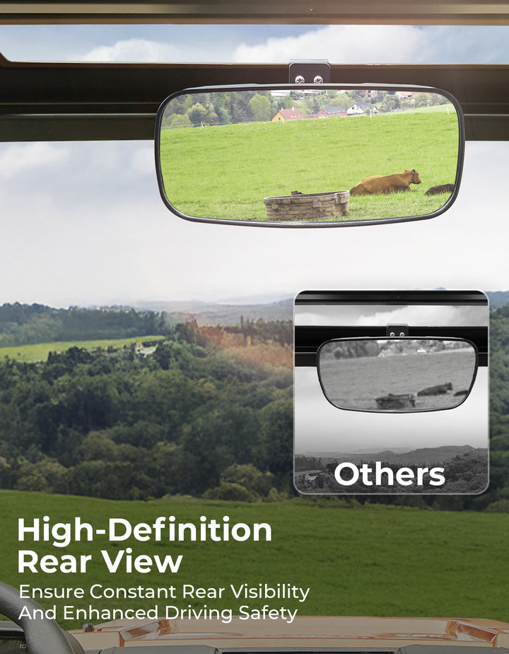 2-IN-1 Flip Windshield & Rear View Mirror for Polaris Ranger XP