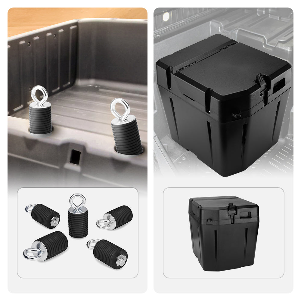 2" Tie Down Anchors & Under Seat Storage Box for Polaris Ranger 1000 XP