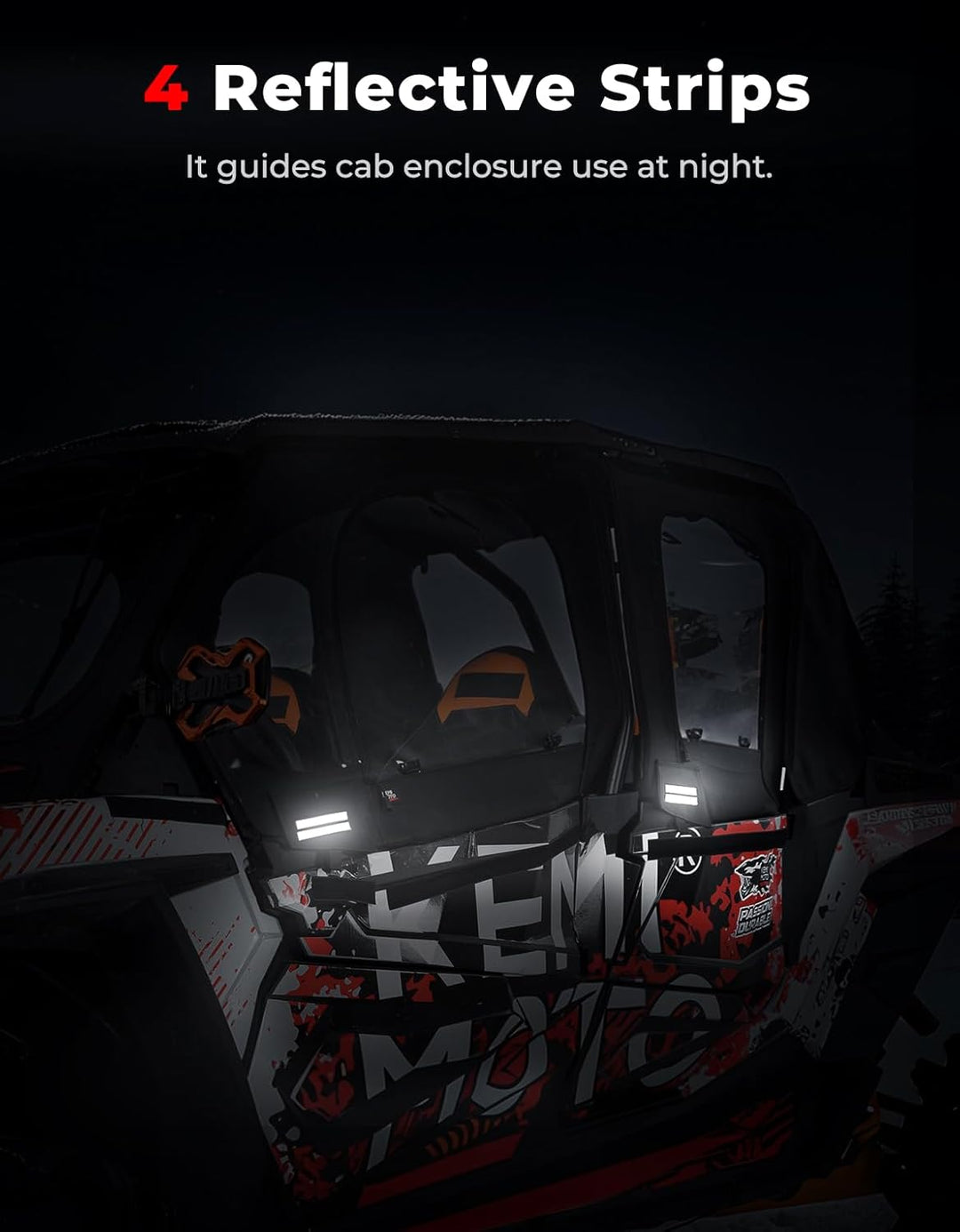 Cab Enclosure Upper Doors With Steel Door Frame for Polaris RZR XP4 1000, 2019-2023