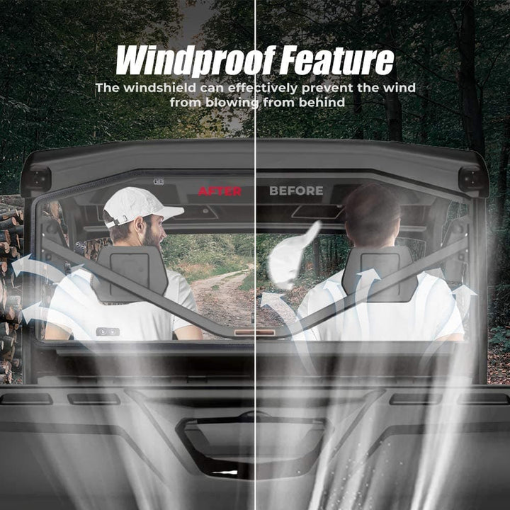 Polycarbonate Scratch Resistant Defender Rear Windshield For Can Am Defender HD 5/8/ 10/ MAX 2016-2021 - Kemimoto