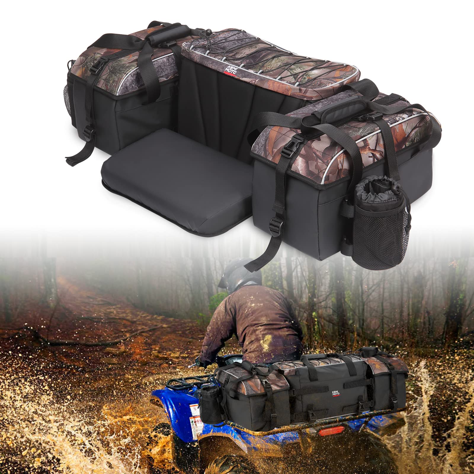 Camo ATV Scooter Storage Bag – Waterproof Fender & Tank Cargo Pouch For Hunting
