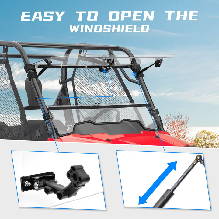 UTV 3-IN-1 Flip Windshield Fit Honda Pioneer 700 / 700-4