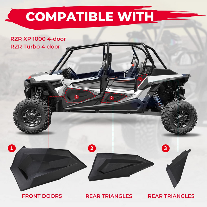Lower Doors Panel Inserts For Polaris RZR XP4 1000 2014-2023 (4 Doors)