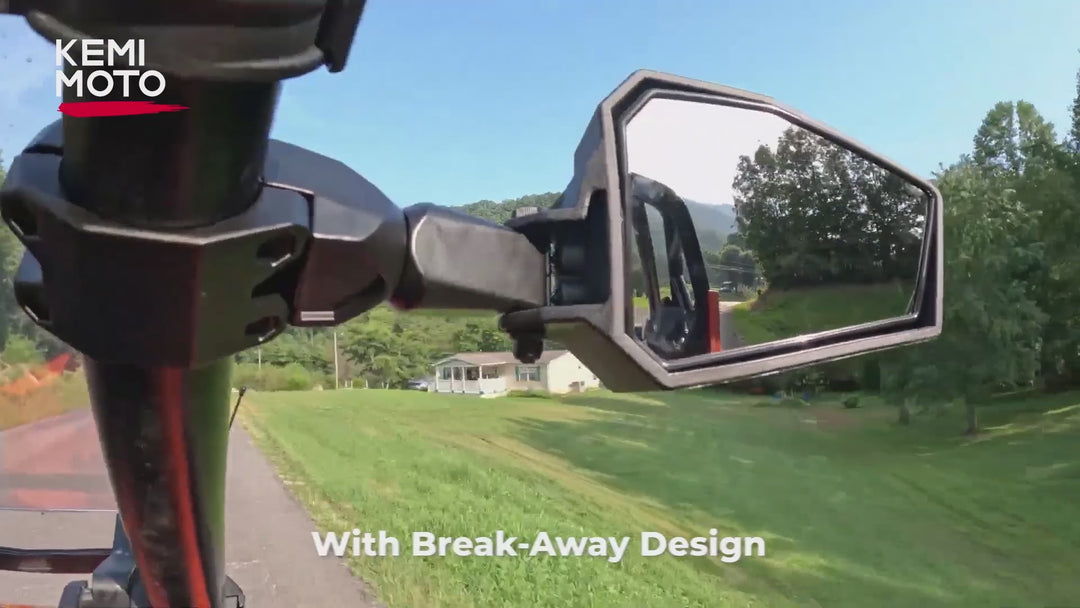 Universal Color Side Rear View Mirrors and Rear View Mirror For 1.75"-2'' UTV Roll Bar