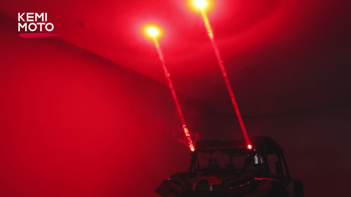 70mm Whipless LED Whip Lights w/ 1.5''-2'' Roll Bar Mounts for Can-Am Polaris CFMOTO