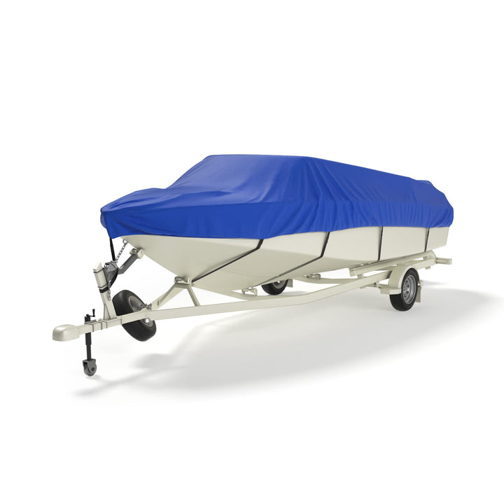 Trailerable Boat Covers 600D, Waterproof Fit V-Hull Tri-Hull Pro-Style Fishing Runabout Ski Bass Boat - Kemimoto