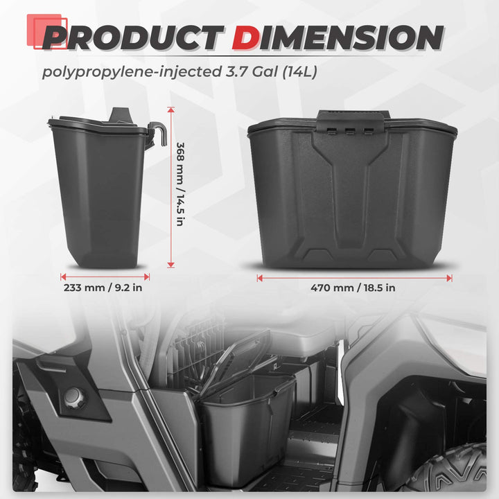 Removable Storage Bin / Box 14.7L for Can-Am Defender HD5|7|8|9|10