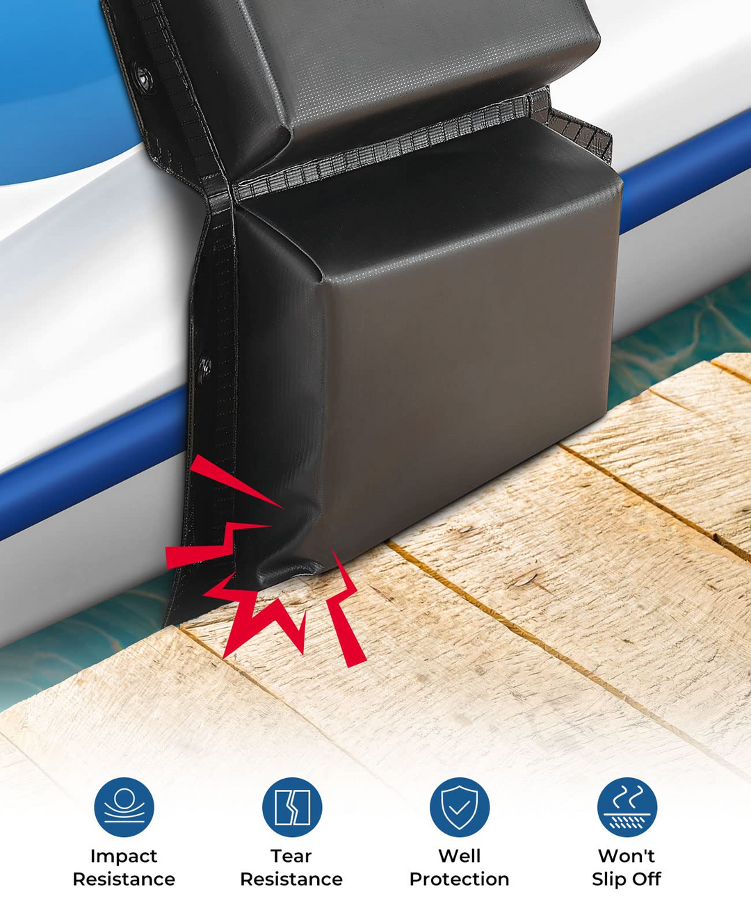 2PCS PVC Boat Bumper Marine Dock Fender For Straight-Edge Or Corner - Kemimoto