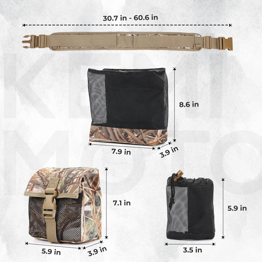 Camo Dove Belt with Game Pouch Shell Bottle Bags - Kemimoto