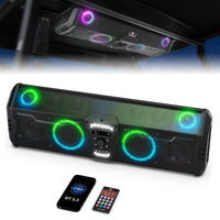 Midnight 90 Roof 34.25" Soundbar For Can-am Polaris UTV Bluetooth Speaker with Dual Subwoofers, IP66 Waterproof 10-Speaker System - Kemimoto