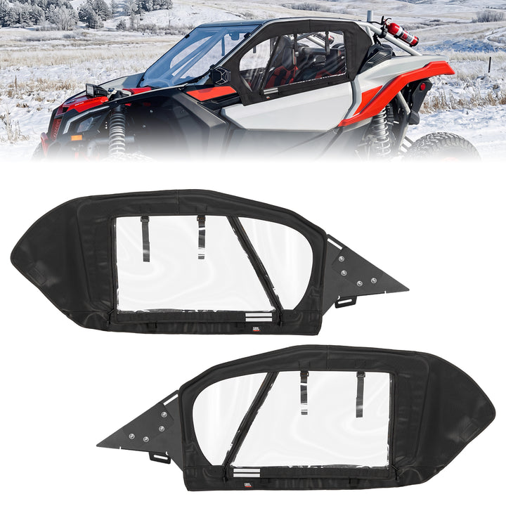KEMIMOTO Soft Upper Doors with Frame for Can-Am Maverick X3 2 Seater with Premium YKK Zippers