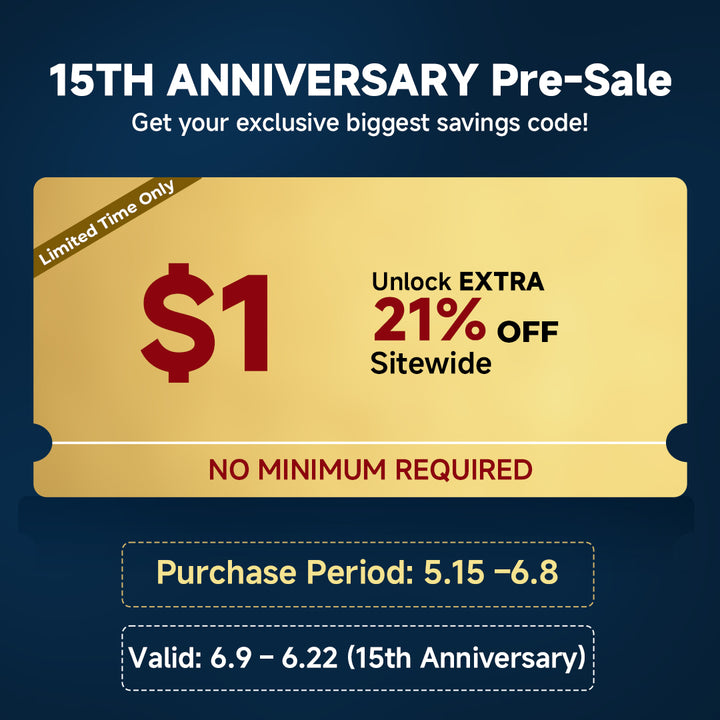 Only C$1 Unlock Up to 22% OFF Sitewide — 15th Anniversary Pre-Sale