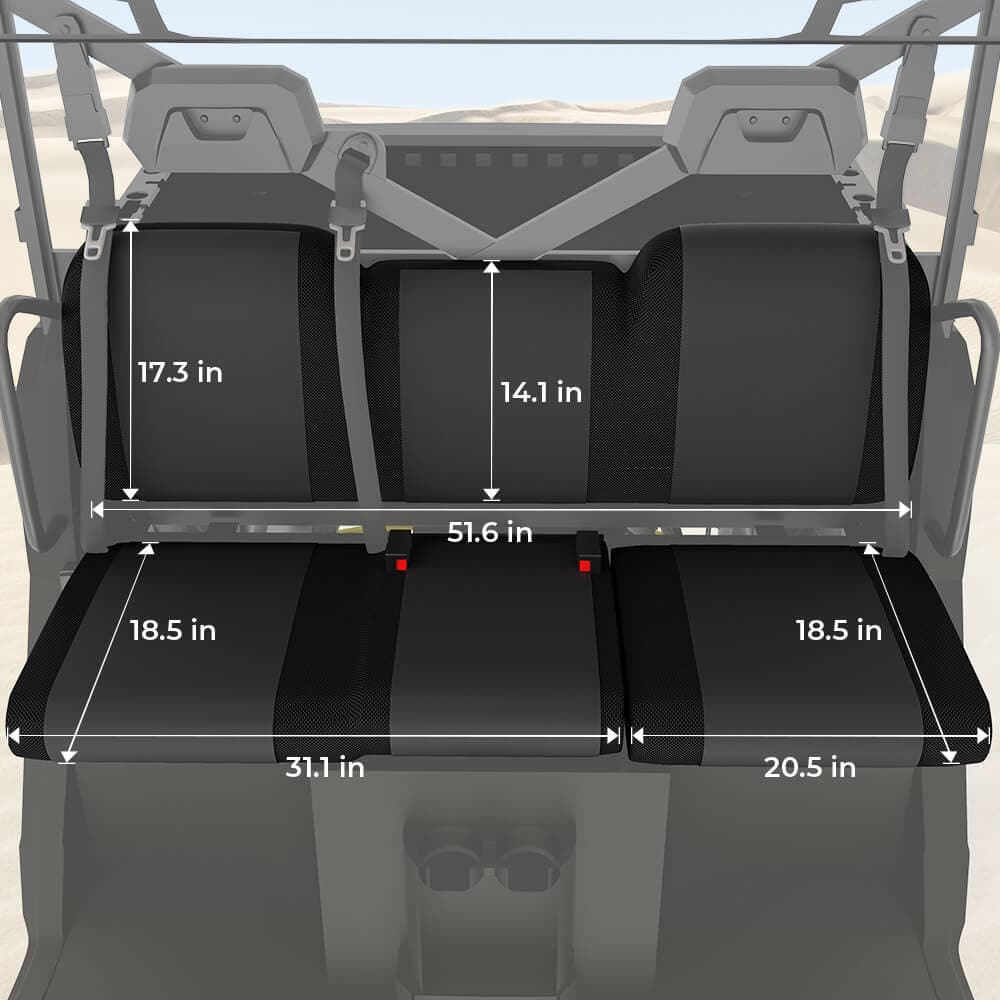 Polaris Ranger 1000 Adjustable Break Away Side Mirrors & UTV Waterproof Seat Cover - KEMIMOTO