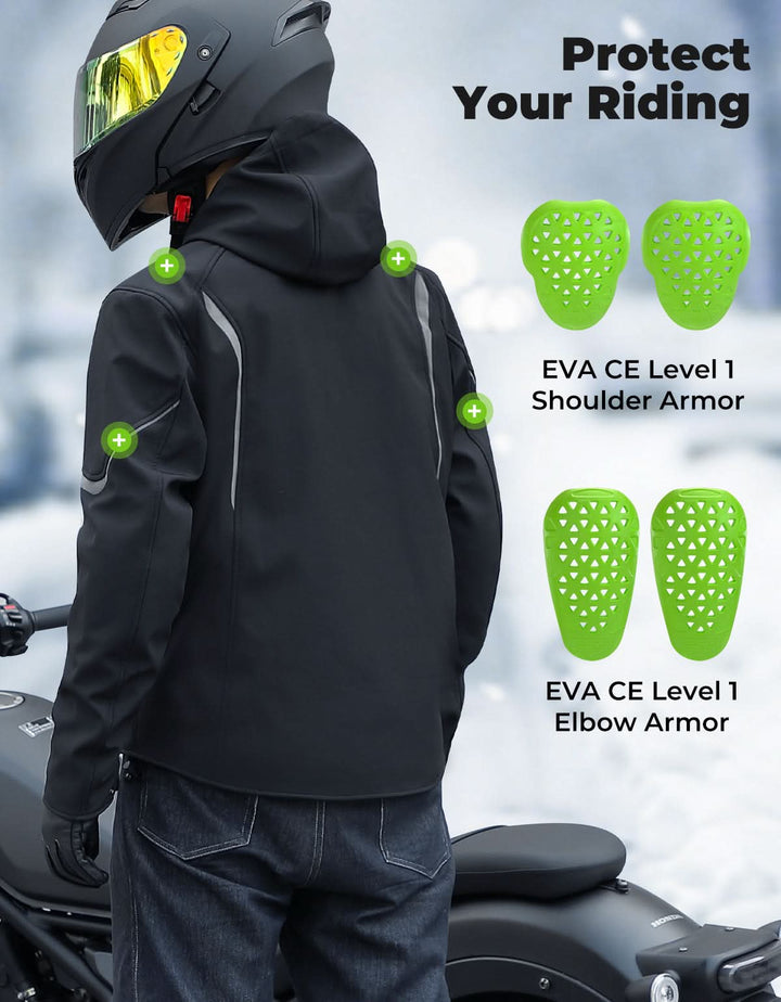 Heated Jacket with APP Control and 2A Battery for Motorcycle Outdoor Hiking