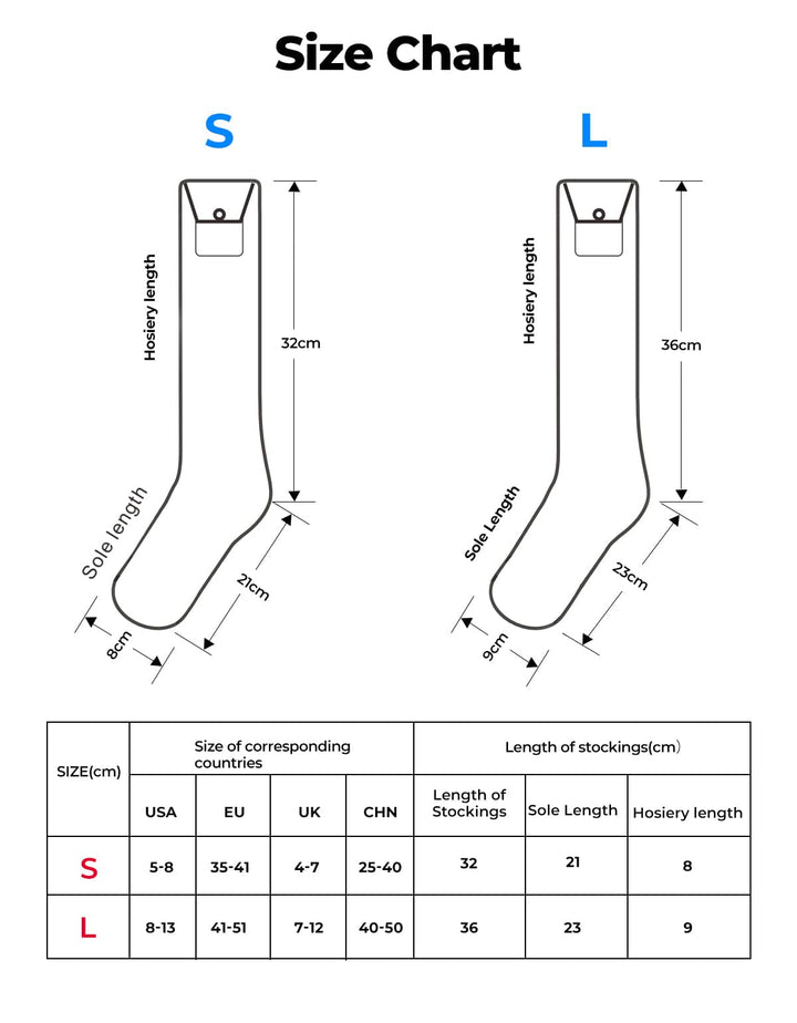 Wool Heated Socks for Unisex APP Control Black White