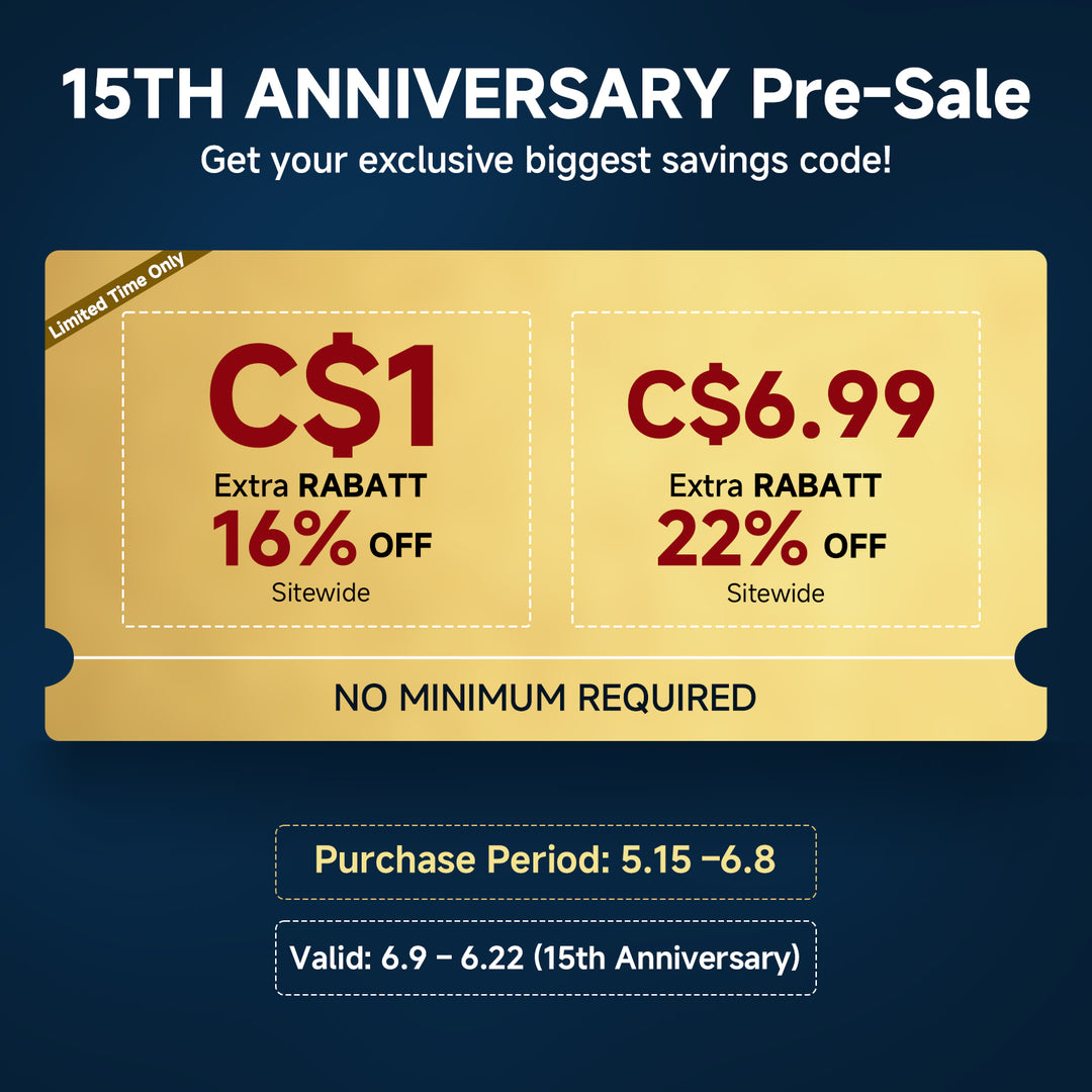 Only C$1 Unlock Up to 22% OFF Sitewide — 15th Anniversary Pre-Sale
