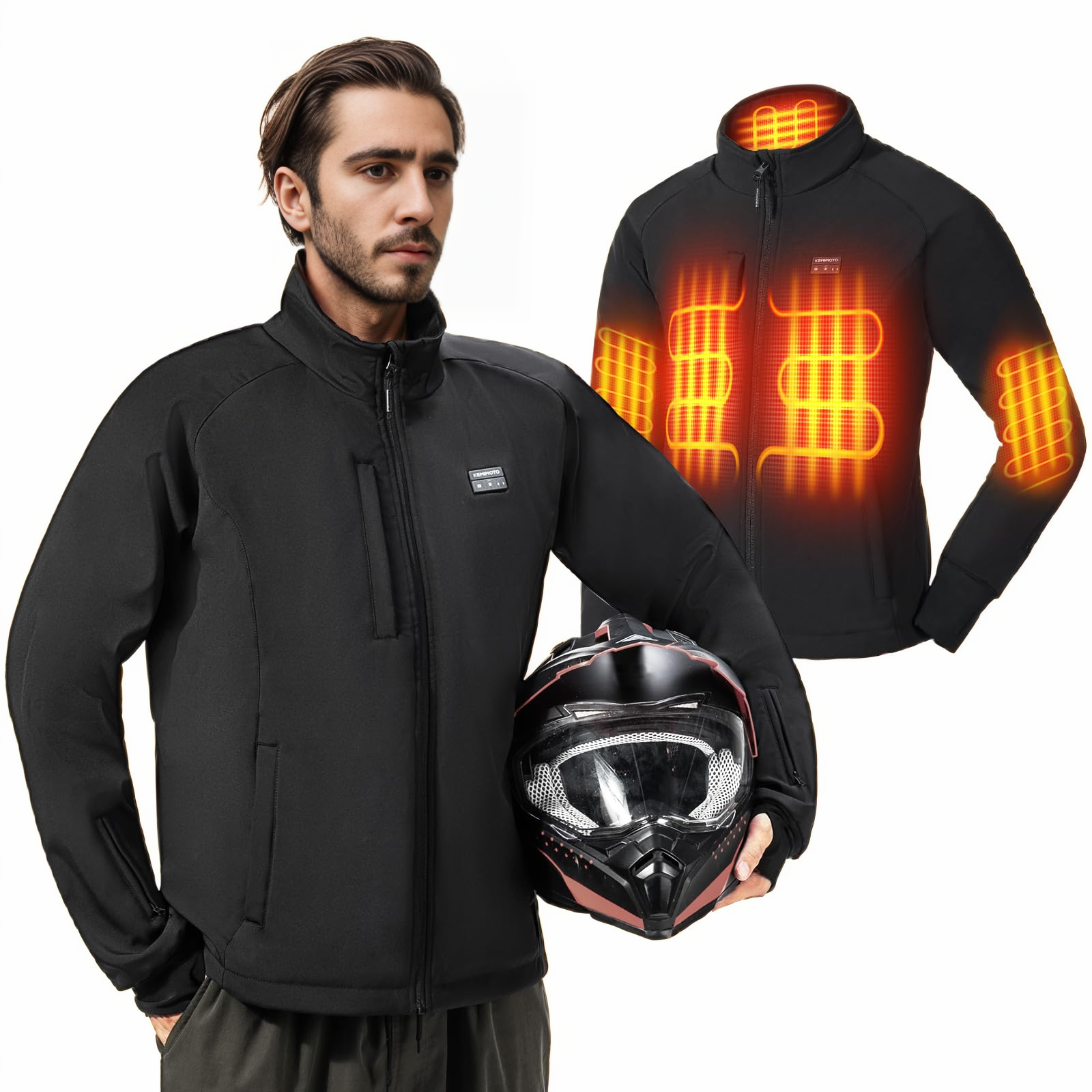 12V Heated Jacket for Motorcycle Riding