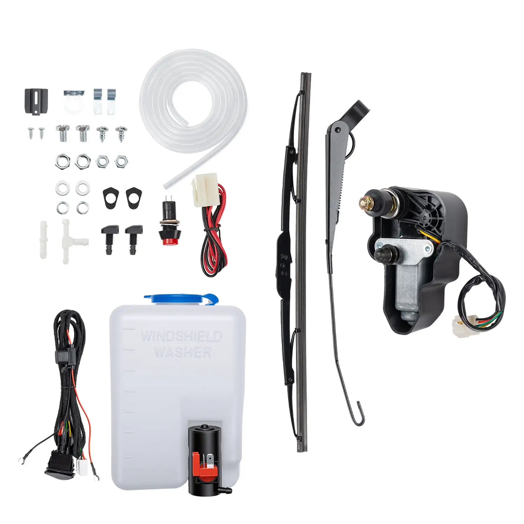 12V Electric Wiper Motor Kit with Washer Bottle For RZR, Ranger,Can-Am,Pioneer