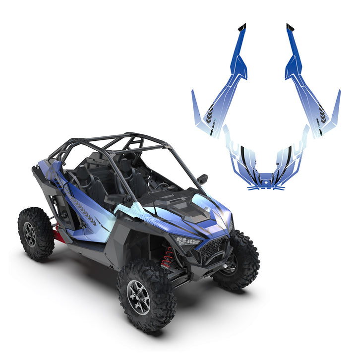 Sky Blue Wraps Graphics Compatible With Polaris RZR PRO XP - Kemimoto