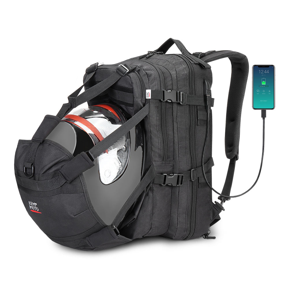 Motorcycle 37L Helmet Backpack with USB-charge Port