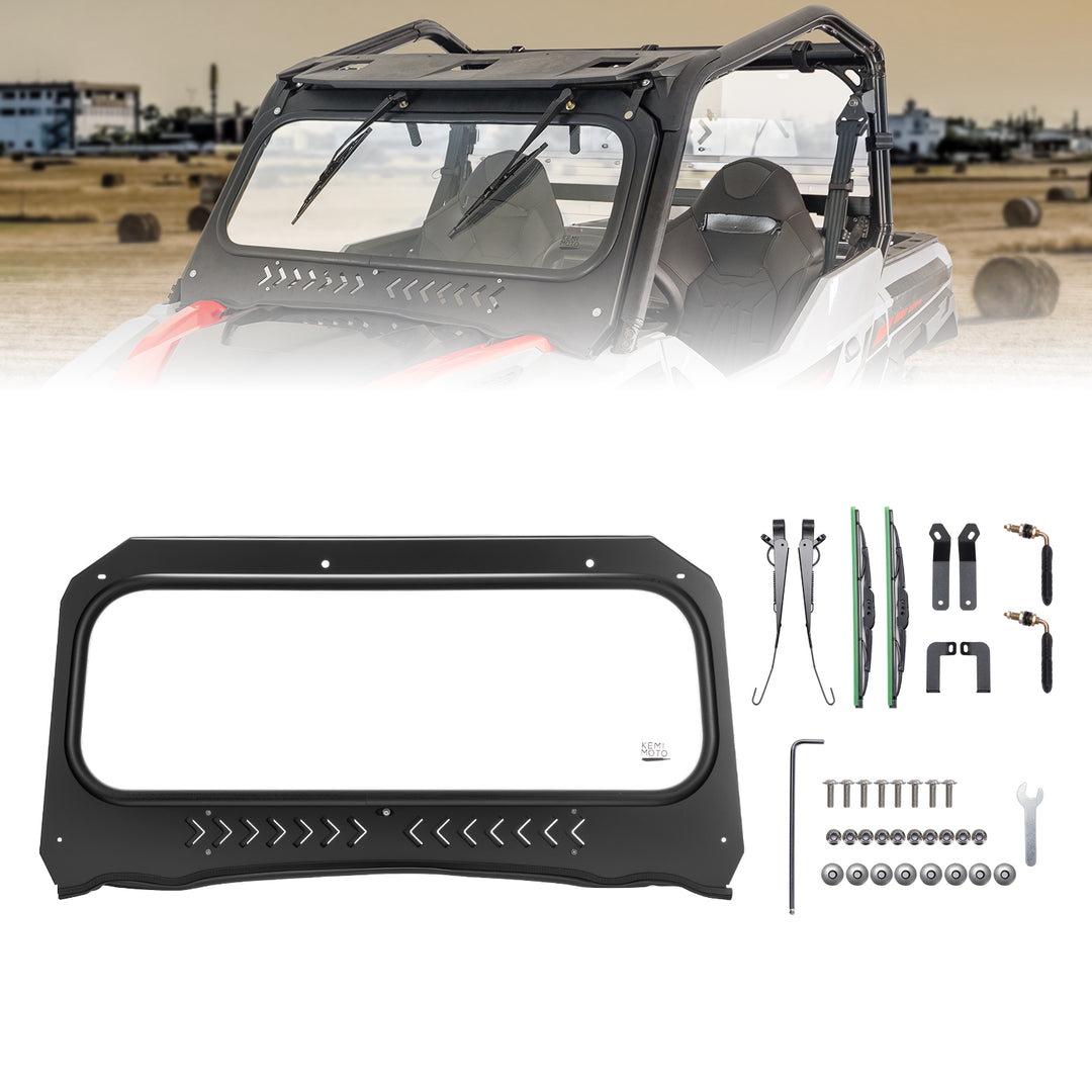 UTV Glass Windshield Front Windshield with wipers for Polaris General 1000, XP 1000, 4 1000