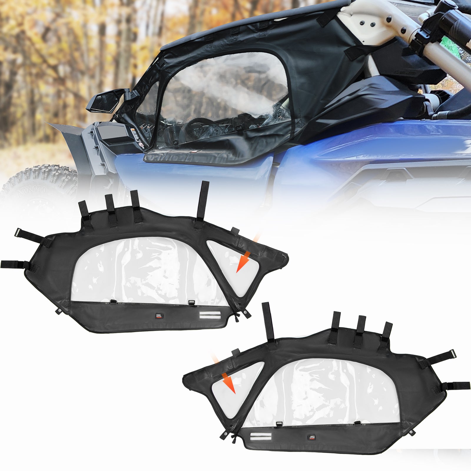 Upgraded Soft Cab Enclosure Upper Doors for Can-Am Maverick X3