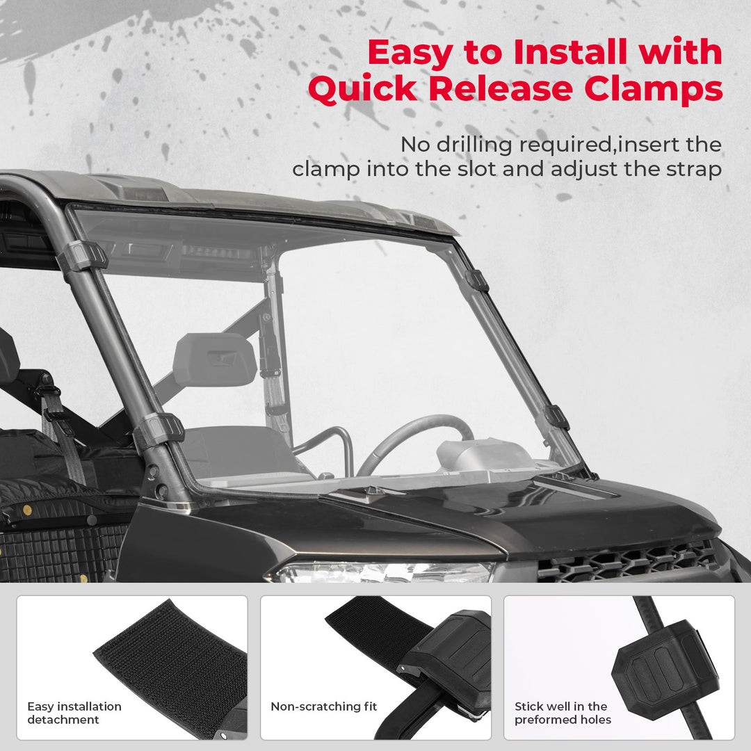 Front Windshield for Ranger XP 1000/Crew 2017-2026, 2020-2026 Ranger 1000/Crew