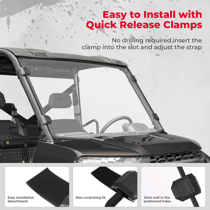 Front Windshield for Ranger XP 1000/Crew 2017-2026, 2020-2026 Ranger 1000/Crew