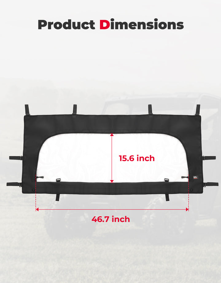 Rear Soft Windshield with Zipper for CFMOTO Uforce 1000/1000XL