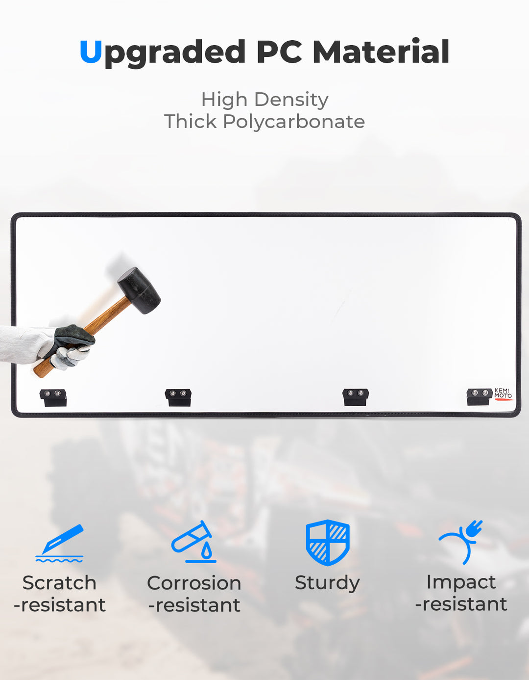 Clear Rear Windshield 2-Sided Hard Coated for CFMOTO UFORCE 1000/1000XL